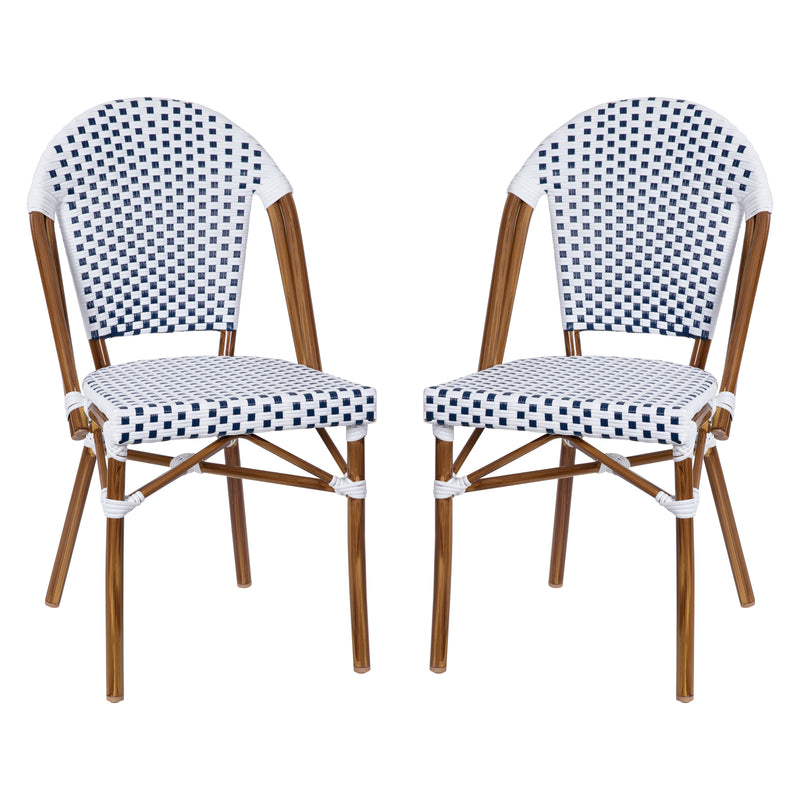 Neave Indoor/Outdoor Stackable French Bistro Chairs, Set of 2