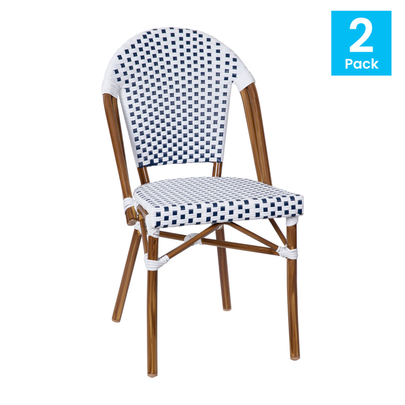 Neave Indoor/Outdoor Stackable French Bistro Chairs, Set of 2