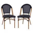 Noemi Indoor/Outdoor Stackable French Bistro Chairs, Set of 2