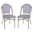 Noemi Indoor/Outdoor Stackable French Bistro Chairs, Set of 2