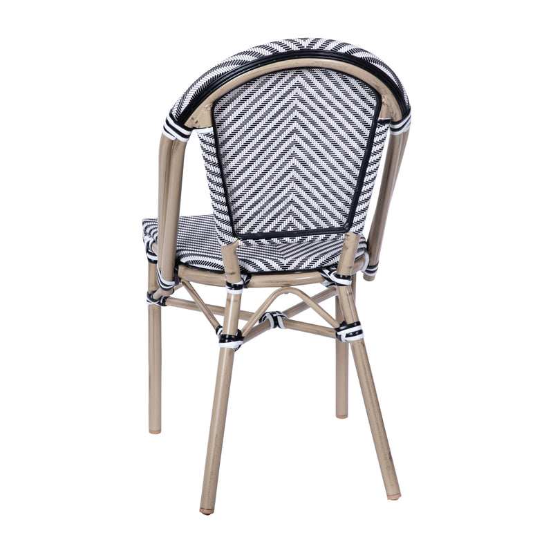 Noemi Indoor/Outdoor Stackable French Bistro Chairs, Set of 2