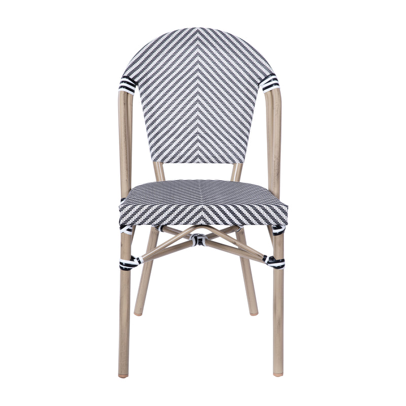 Noemi Indoor/Outdoor Stackable French Bistro Chairs, Set of 2