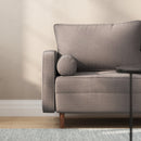 Hendrix Tufted Faux Linen Upholstered Mid-Century Modern Loveseat with Solid Wood Legs