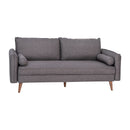 Avalon Faux Linen Upholstered Mid-Century Modern Sofa with Solid Wood Legs