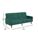 Ansley Premium Upholstered Split Back Sofa Futon with Solid Wooden Legs