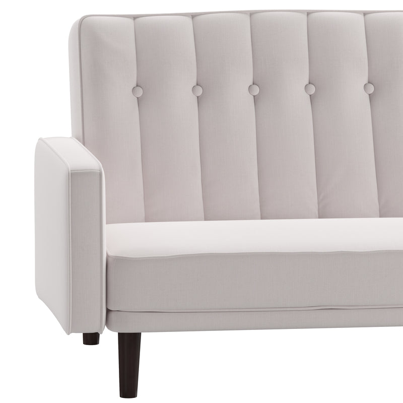 Citadel Premium Split Back Sofa Futon with Channel Tufted Upholstery and Solid Wood Legs