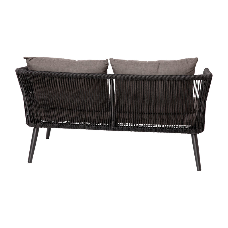 Tamara All-Weather 4-Piece Woven Conversation Set with Zippered Removable Cushions & Metal Coffee Table