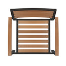 Lark Outdoor Stackable Faux Teak Side Chair - Commercial Grade Metal Patio Chair with Synthetic Teak Slats - Set of 4