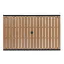 Lark 5 Piece Outdoor Dining Table Set - Synthetic Teak Poly Slats - Lark 30" x 48" Steel Framed Table with Umbrella Hole - 4 Club Chairs