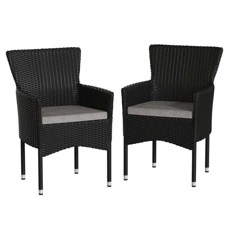 Maxim Modern Wicker Patio Armchairs, Set of 2