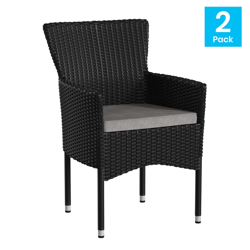 Maxim Modern Wicker Patio Armchairs, Set of 2