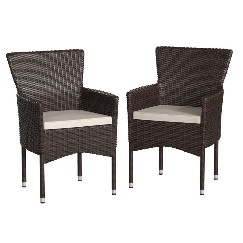 Maxim Modern Wicker Patio Armchairs, Set of 2