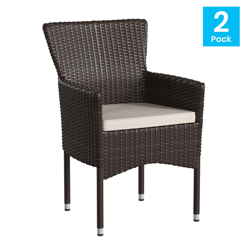 Maxim Modern Wicker Patio Armchairs, Set of 2