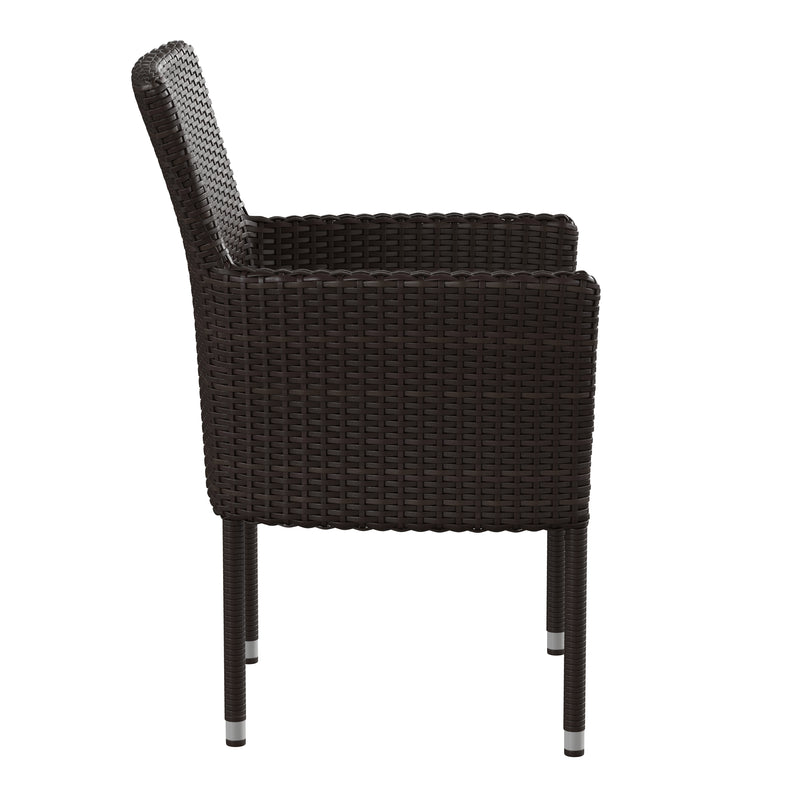 Maxim Modern Wicker Patio Armchairs, Set of 2