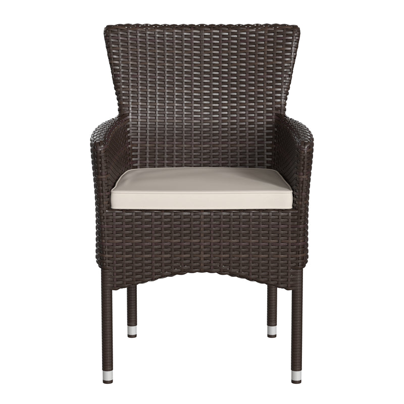 Maxim Modern Wicker Patio Armchairs, Set of 2