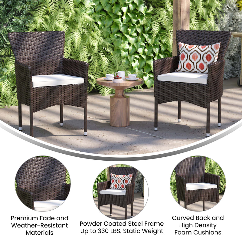 Maxim Modern Wicker Patio Armchairs, Set of 2