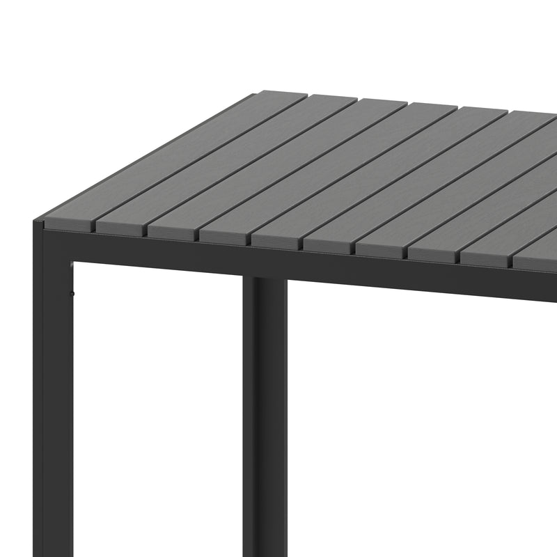 Henson Indoor/Outdoor Square Patio Table with Poly Resin Slatted Top