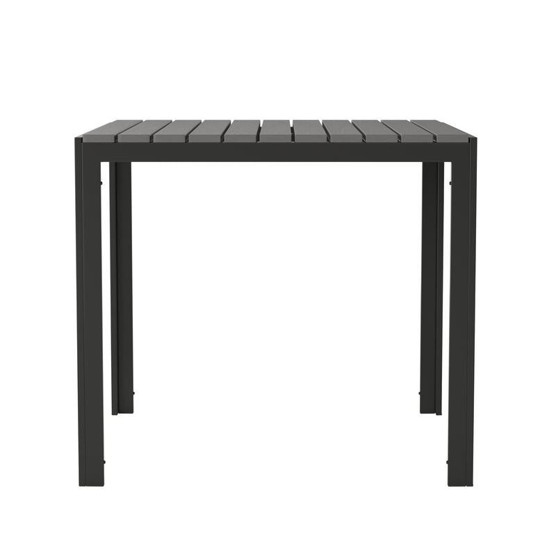 Henson Indoor/Outdoor Square Patio Table with Poly Resin Slatted Top