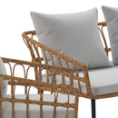 Iya 4 Piece Boho Rope Rattan Patio Conversation Set