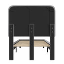 Adaire Fabric Upholstered Platform Bed Frame with Rounded Headboard in Light Gray