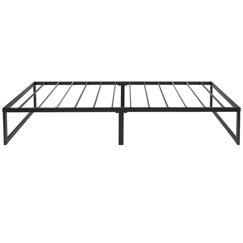 Branden 14" Minimalist Steel Platform Bed Frame with Slatted Supports