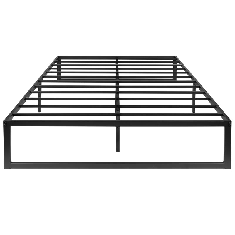 Branden 14" Minimalist Steel Platform Bed Frame with Slatted Supports