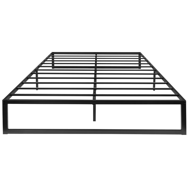 Branden 14" Minimalist Steel Platform Bed Frame with Slatted Supports