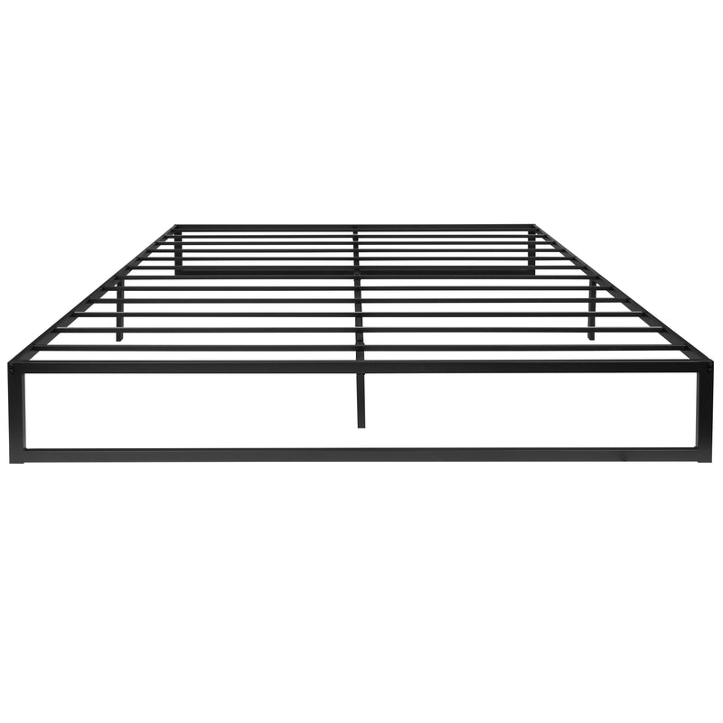 Branden 14" Minimalist Steel Platform Bed Frame with Slatted Supports