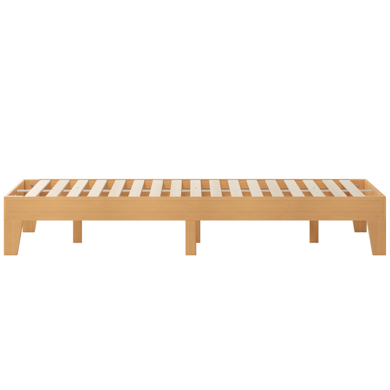 Amalia Solid Wooden Platform Bed with Wooden Support Slats in a Natural Pine Finish