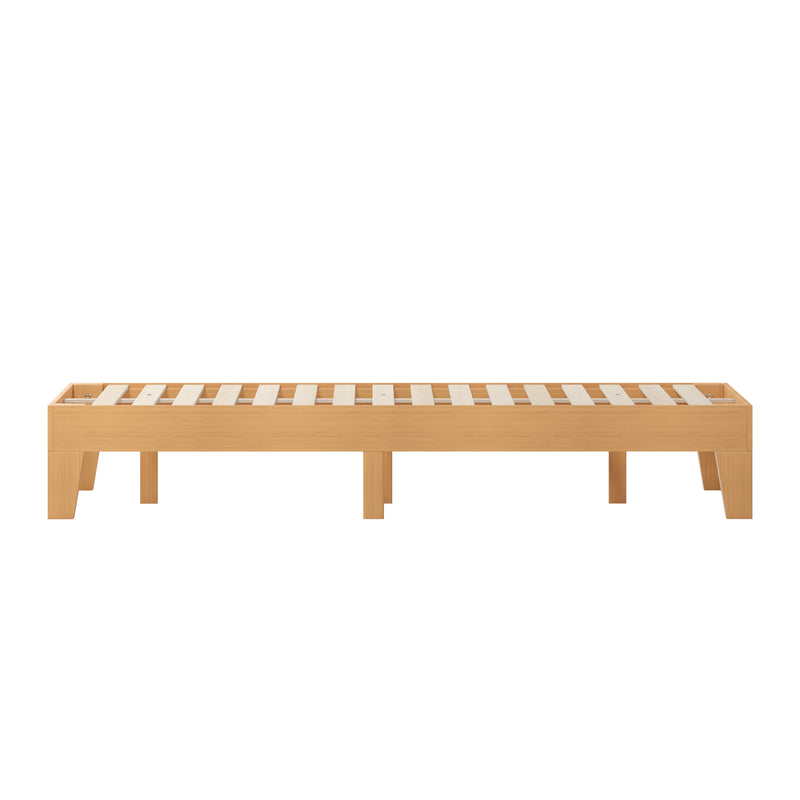 Amalia Solid Wooden Platform Bed with Wooden Support Slats in a Natural Pine Finish