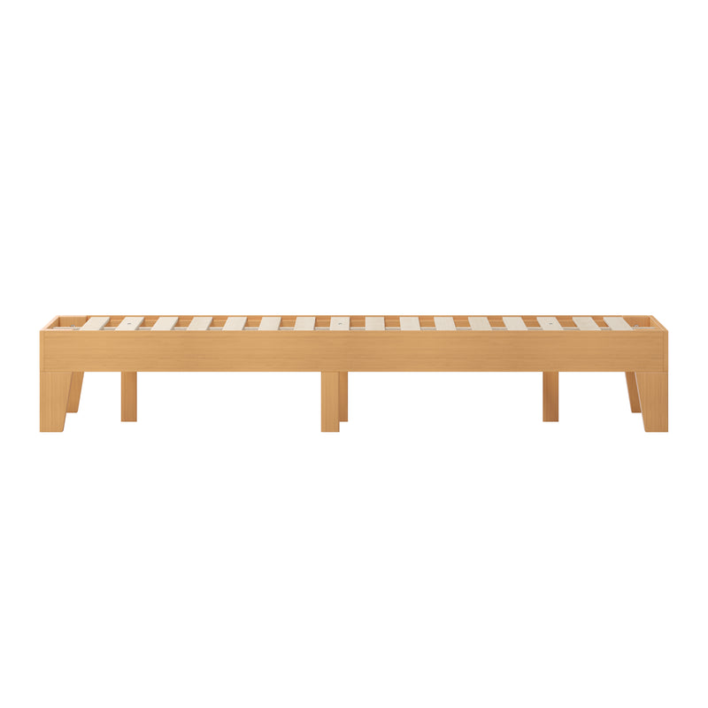 Amalia Solid Wooden Platform Bed with Wooden Support Slats in a Natural Pine Finish