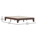 Amalia Solid Wooden Platform Bed with Wooden Support Slats in a Walnut Finish