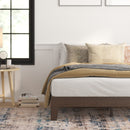 Amalia Solid Wooden Platform Bed with Wooden Support Slats in a Walnut Finish