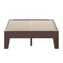 Amalia Solid Wooden Platform Bed with Wooden Support Slats in a Walnut Finish