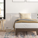 Amalia Solid Wooden Platform Bed with Wooden Support Slats in a Walnut Finish