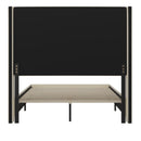 Kellan Beige Faux Linen Upholstered Platform Bed with Channel Stitched Wingback Headboard and Slatted Mattress Foundation