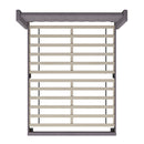 Soren Gray Velvet Upholstered Platform Bed Frame with Wingback Headboard and Slatted Mattress Foundation