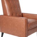 Zeke Mid-Century Modern Tufted Faux Leather Upholstered Pushback Recliner