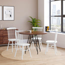 Ingrid Set of 2 Commercial Grade Windsor Dining Chairs, Solid Wood Armless Spindle Back Restaurant Dining Chairs