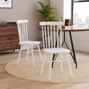 Ingrid Set of 2 Commercial Grade Windsor Dining Chairs, Solid Wood Armless Spindle Back Restaurant Dining Chairs