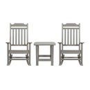Set of 2 Winston All-Weather Poly Resin Rocking Chairs with Accent Side Table