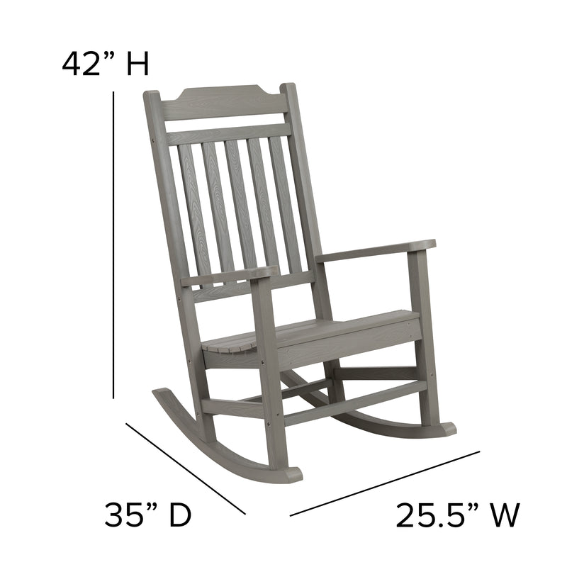 Set of 2 Winston All-Weather Poly Resin Rocking Chairs with Accent Side Table