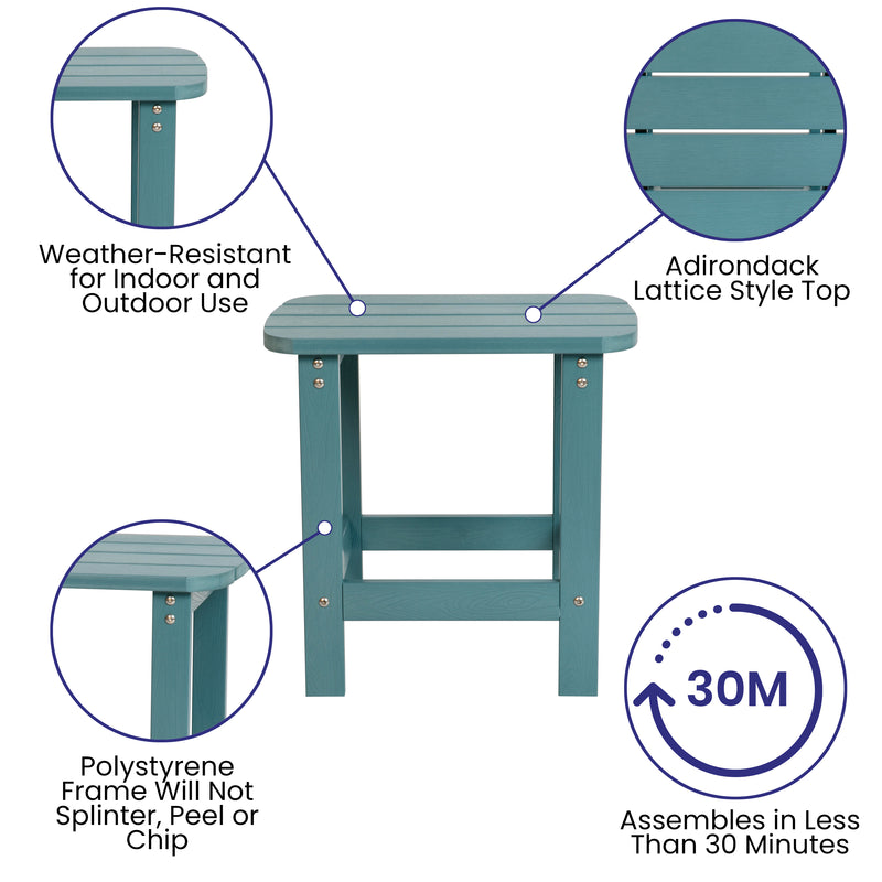 Set of 2 Winston All-Weather Poly Resin Rocking Chairs with Accent Side Table