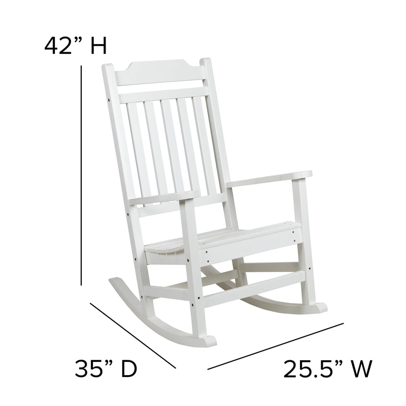 Set of 2 Winston All-Weather Poly Resin Rocking Chairs with Accent Side Table