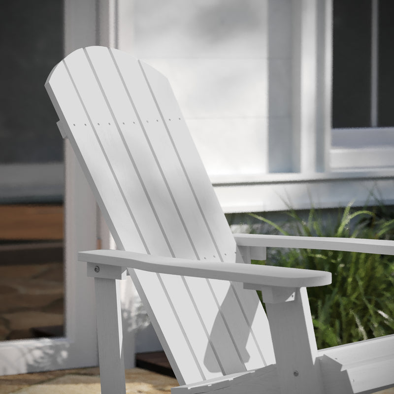 Savannah All-Weather Poly Resin Wood Adirondack Rocking Chair with Rust Resistant Stainless Steel Hardware