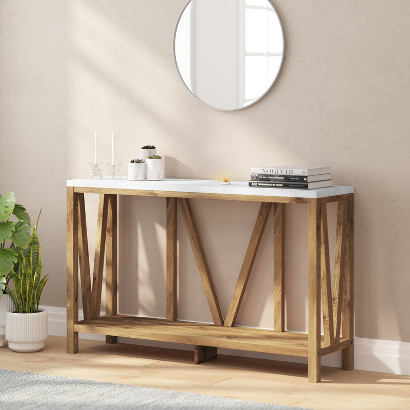 Cari 2-Tier Farmhouse Console Accent Table