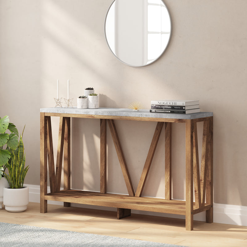 Cari 2-Tier Farmhouse Console Accent Table