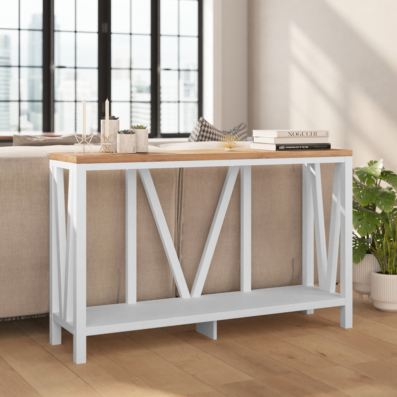 Cari 2-Tier Farmhouse Console Accent Table