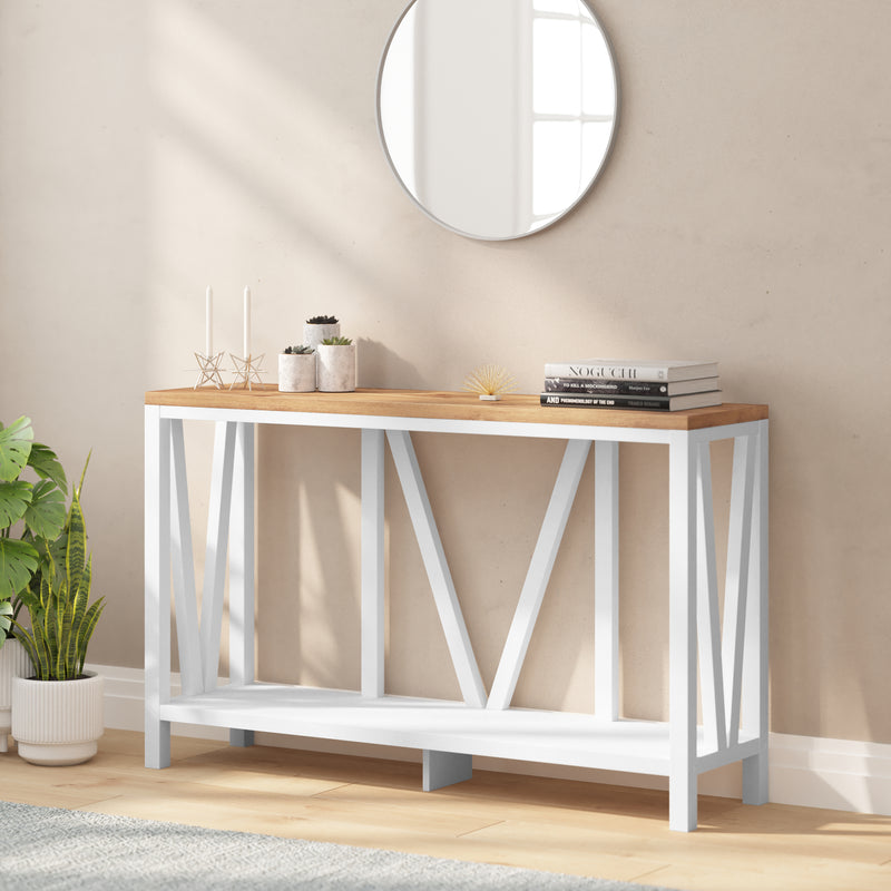 Cari 2-Tier Farmhouse Console Accent Table