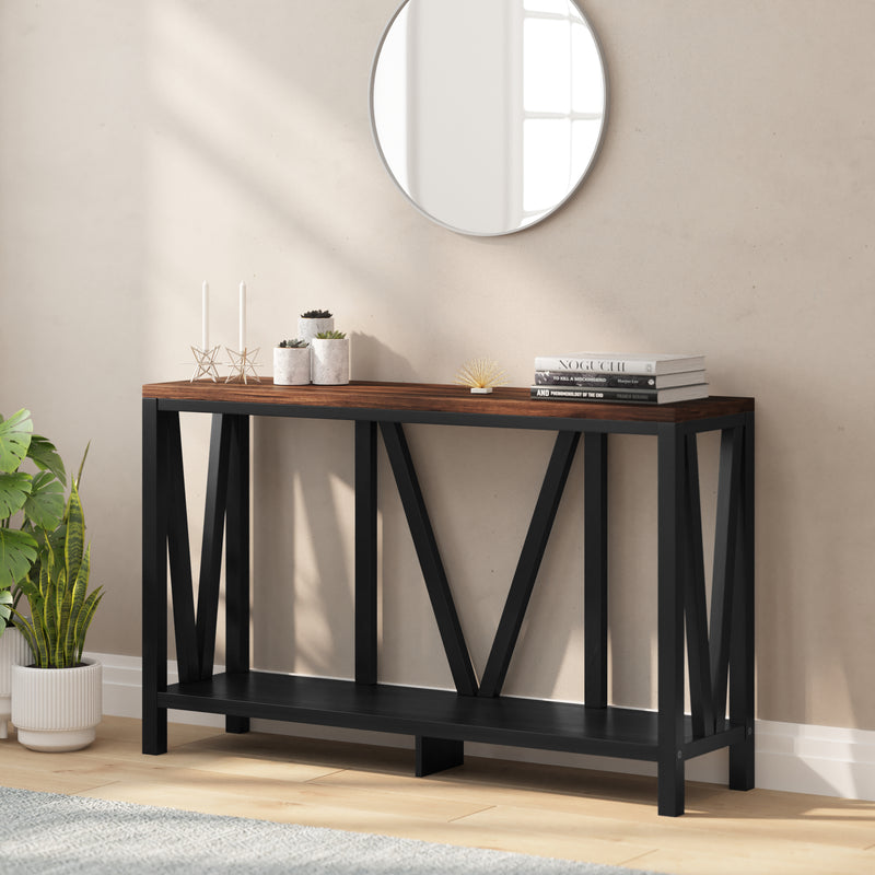 Cari 2-Tier Farmhouse Console Accent Table